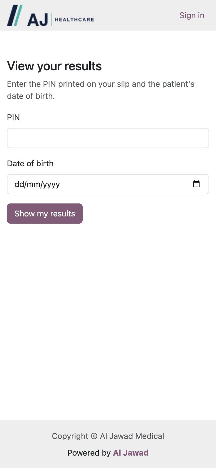 Patient result access